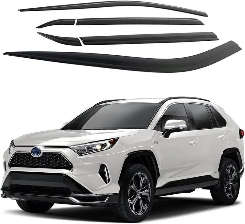 AUTOCLOVER Tape-On Rain Guards Window Visors 6 Pcs Set for Toyota Rav4 2019 2020