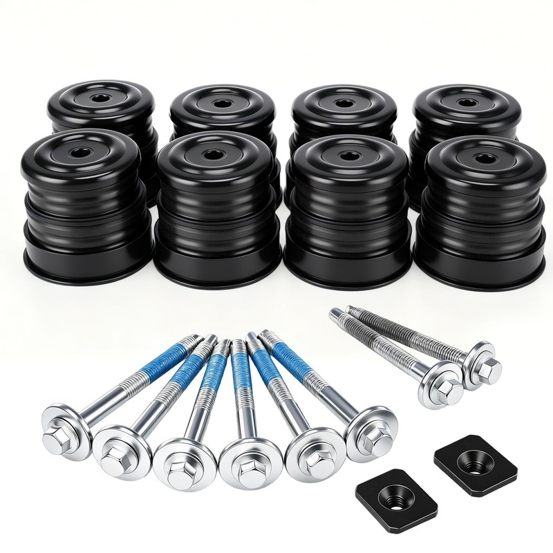 Silicone Body Mount Bushings Bolt Kit Compatible with Ford F250 F350 Crew Cab…