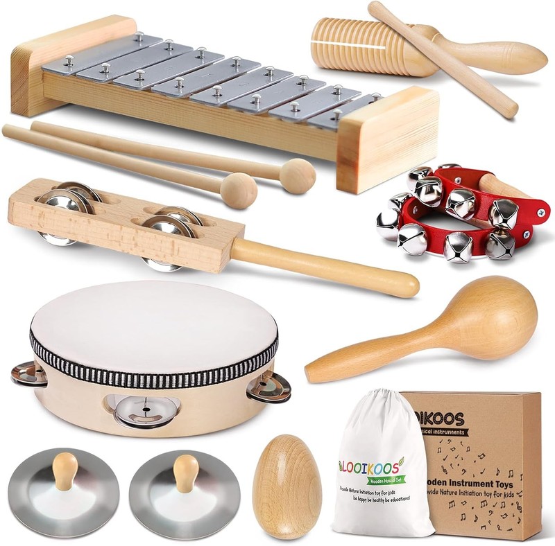 Toddler Musical Instruments International Natural Wooden Music Set for Toddlers