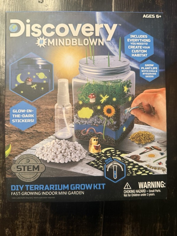 Discovery DIY Terrarium Grow Kit Fast-Growing Indoor Mini Garden STEM Holiday