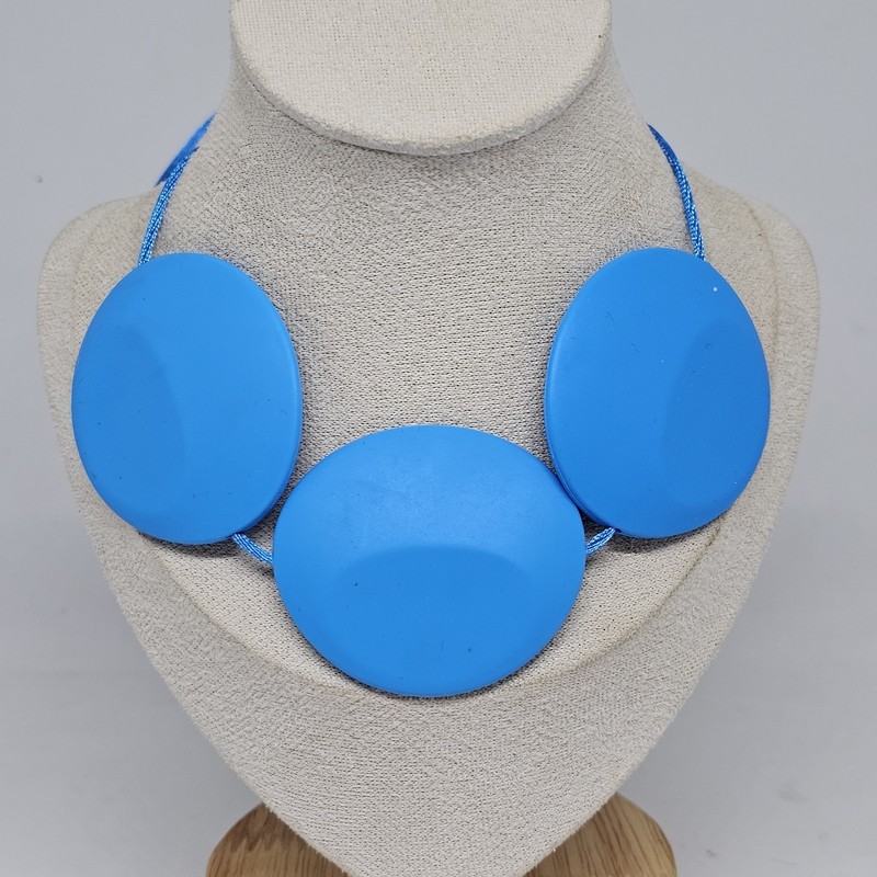 Silicone Chew Necklace for Autism ADHD Calming Teething Chewy Bite Blue gallery