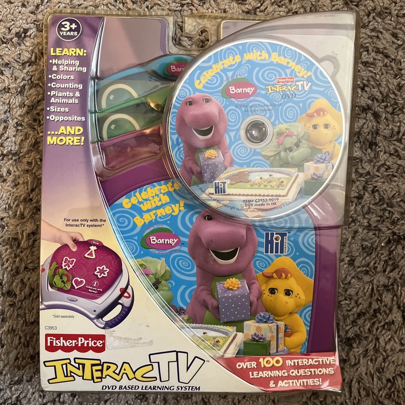 Fisher-Price InteracTV Celebrate With Barney Birthday 2004 Rare New DVD HiT