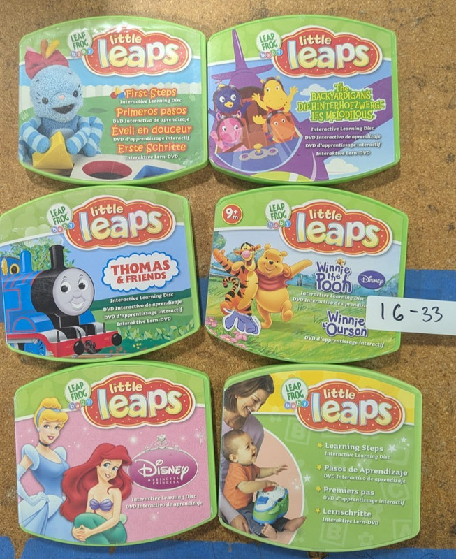 Leap Frog Baby Little Leaps 6 DVD Disc Game Learning System Interactive Assorted