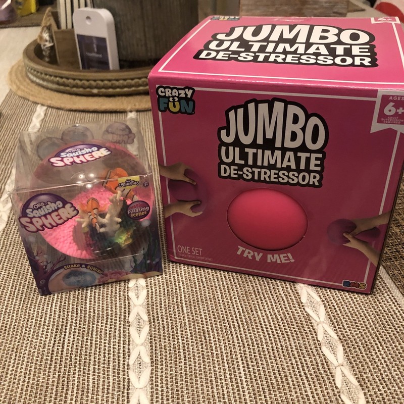 Viral ORB Squish-O-Sphere & Crazy Fun Jumbo Ultimate De-Stressor Ball HTF