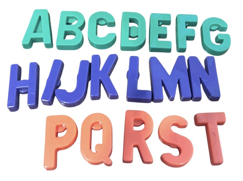 25 Mixed Colors Plastic Magnetic Fridge Alphabet Letters -Missing The O 1.25” gallery