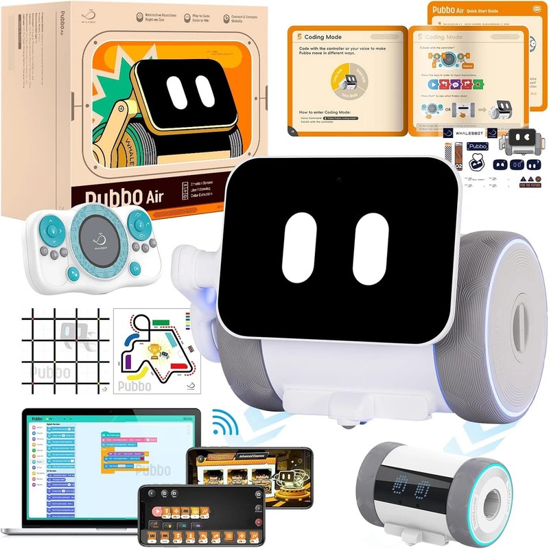 PUBBO AIR Smart Interactive Robot for Kids, Voice/Touch/App/Remote Control, Modu