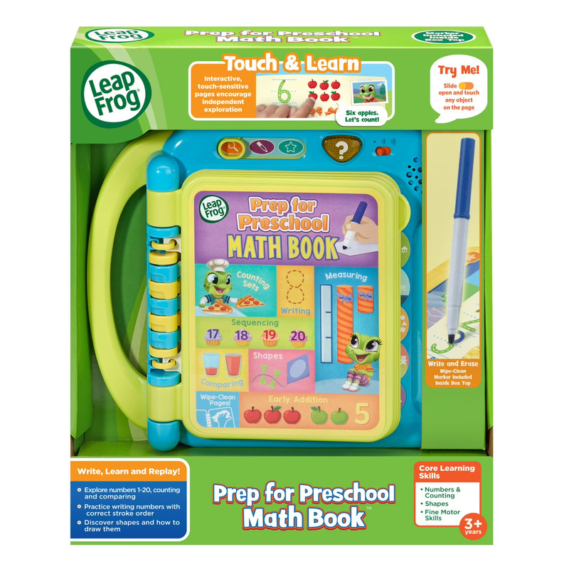 LeapFrog Prep for Preschool Math Book Core Learning Skills Interactive Toy New