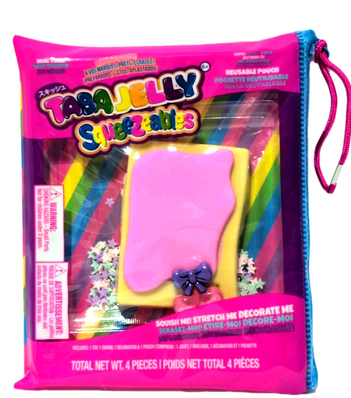 Taba Scented Pink Jelly Squishy Tart Toy DIY Decor Set Pouch 3″ x 2″ New