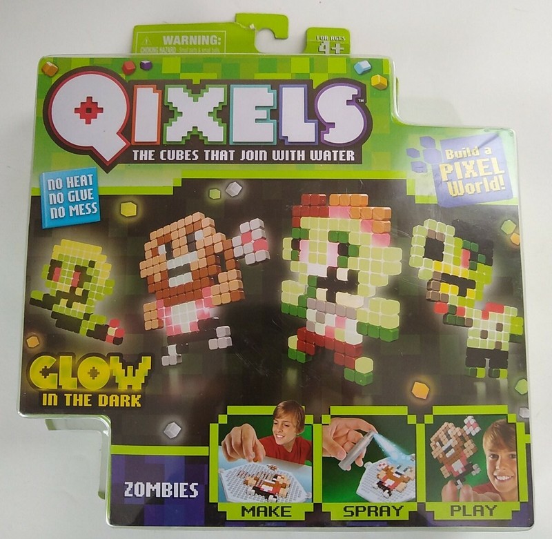 Moose Toys Qixels Glow In The Dark Zombies New Open Box