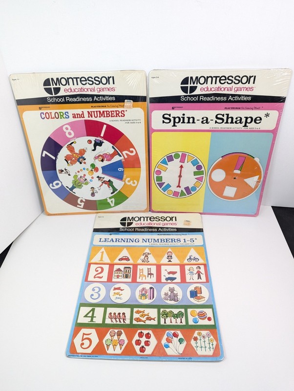 Montessori Educational Games School Readiness Numbers Colors & Shapes New