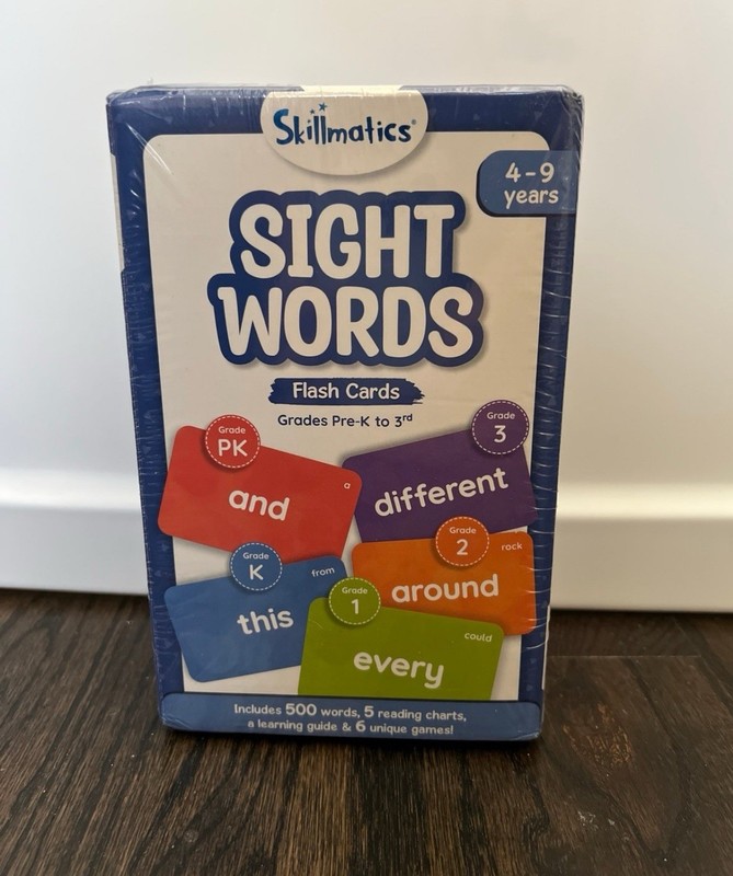 Skillmatics Flash Cards 500 Sight Words Preschool Pre-K 1st 2nd 3rd 4-9 Years