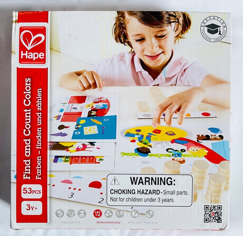 53 PCS Hape Find and Count Game Preschool Colors Educational Toys Ages 3+ NEW