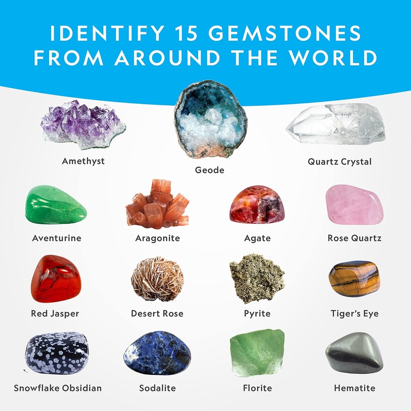 NATIONAL GEOGRAPHIC Mega Gemstone Dig Kit – Dig Up 15 Real Gems, STEM Science gallery