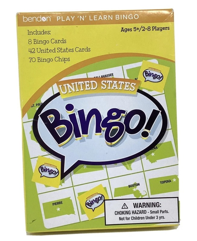 United States Capital Matching US States New Homeschool Education Bingo 5+