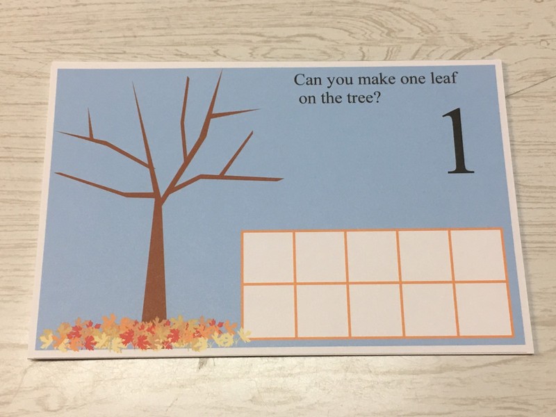 Fall Leaves Count – Dry Erase – Laminated 1-10 Activity Set – Teaching Supplies