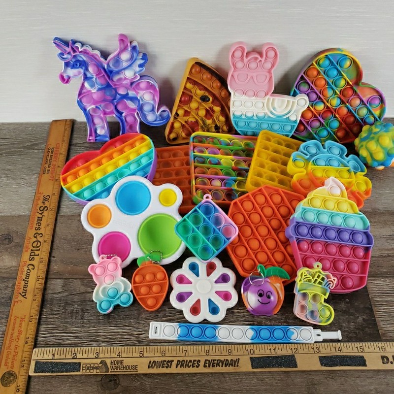 Fidget Toys Poppet Poppit Bundle 20 Unicorn Cupcake Fat Brain Key Chain gallery