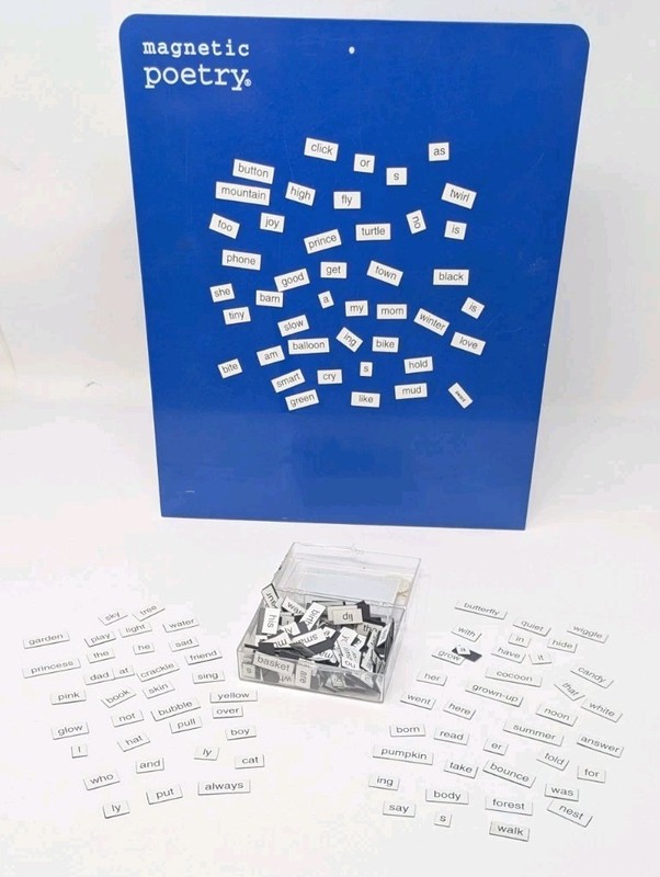 Vintage Magnetic Poetry Kit For Kids w Metal Tabletop Easel 1993 Made in USA