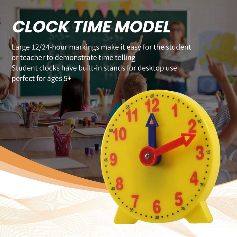 4 Inch Student Learning Clock Time Model Teacher Gear Clock 12/24 Hour3981 gallery