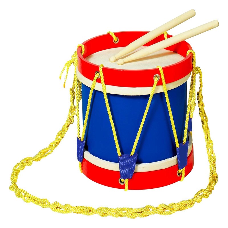 Kids Marching Drum 22cm Nice Gift Wooden Kids Drum Enhance Fine Motor Skills gallery