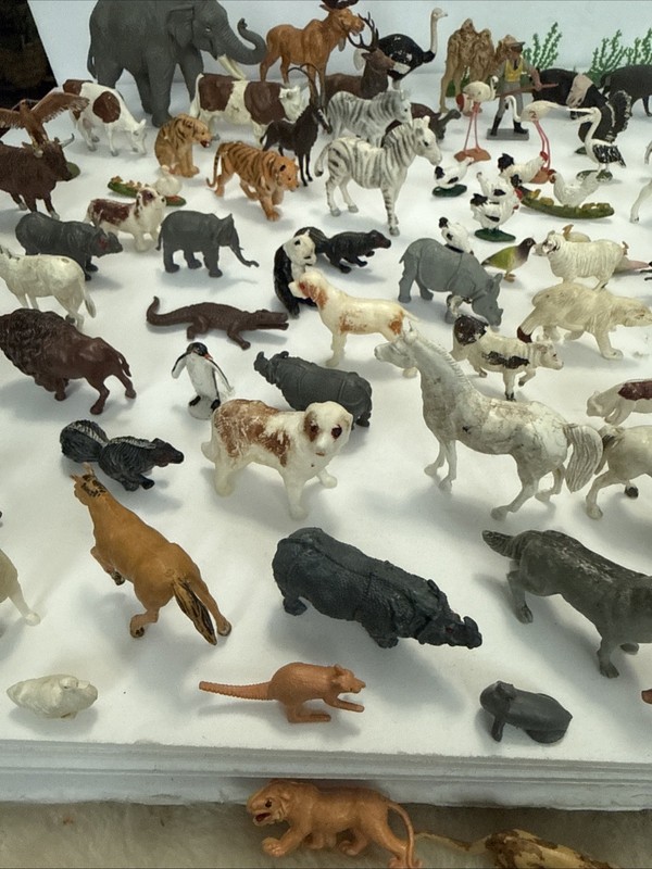 Large Vintage Plastic Animal Lot Larami Corp Britians Ltd Zoo plus gallery