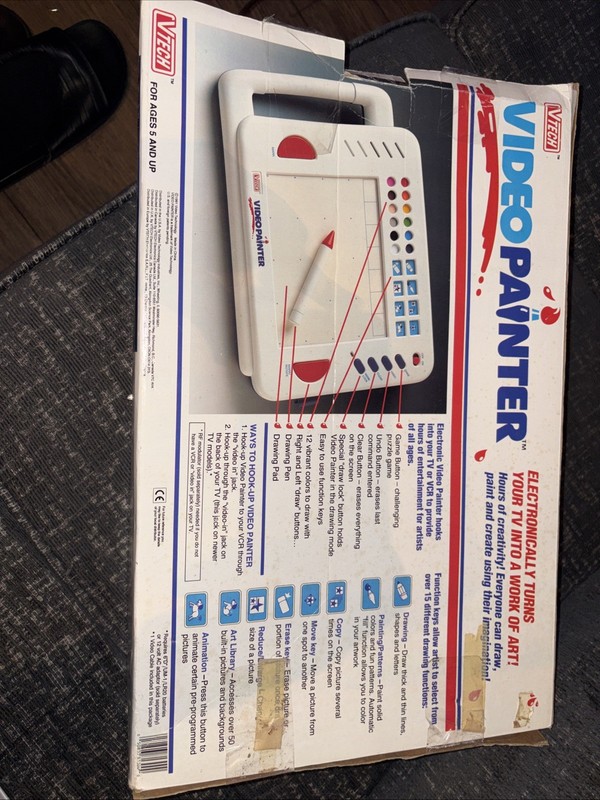 Vintage 1990s VTech Master Video Painter In Box 1991 W/ Stylus OEM Cords & Box gallery