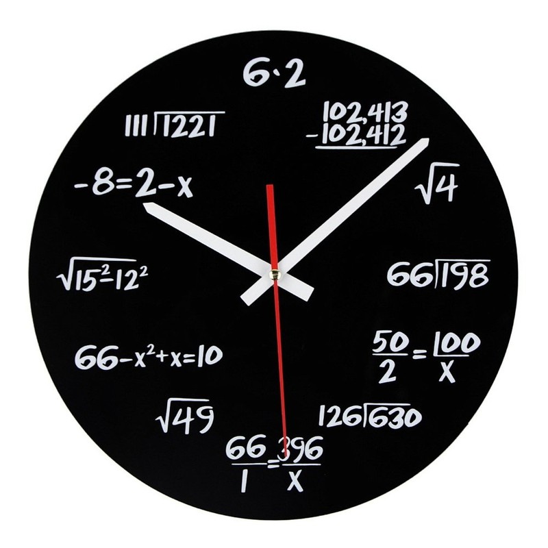 Timelike Math Clock, Unique Wall Clock Modern Design Novelty Maths Equation C…