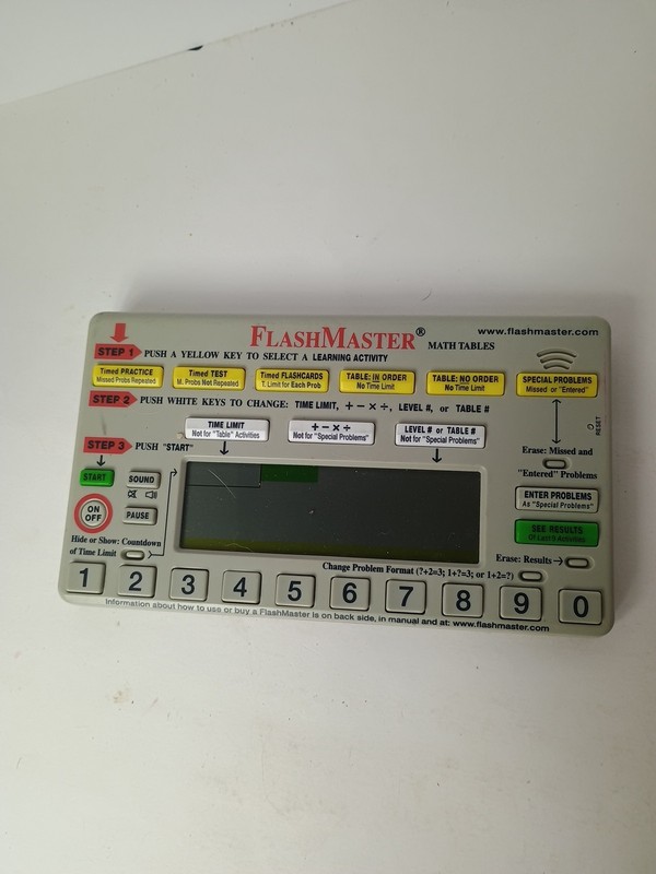 Flash Master Math Tables Electronic Learning Tool Model MT1A Tested Working