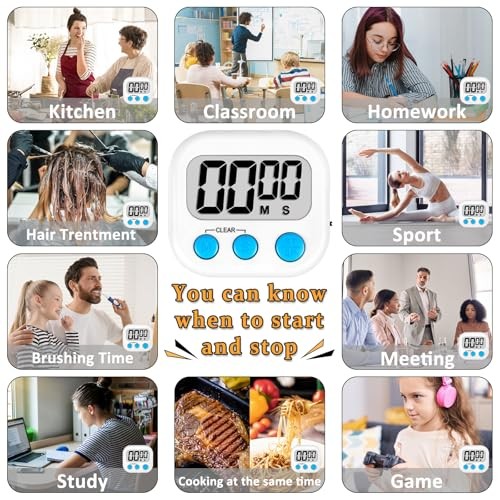 Classroom Timers for Kids 6 White & Black & Pink & Green & Orange & Purple gallery