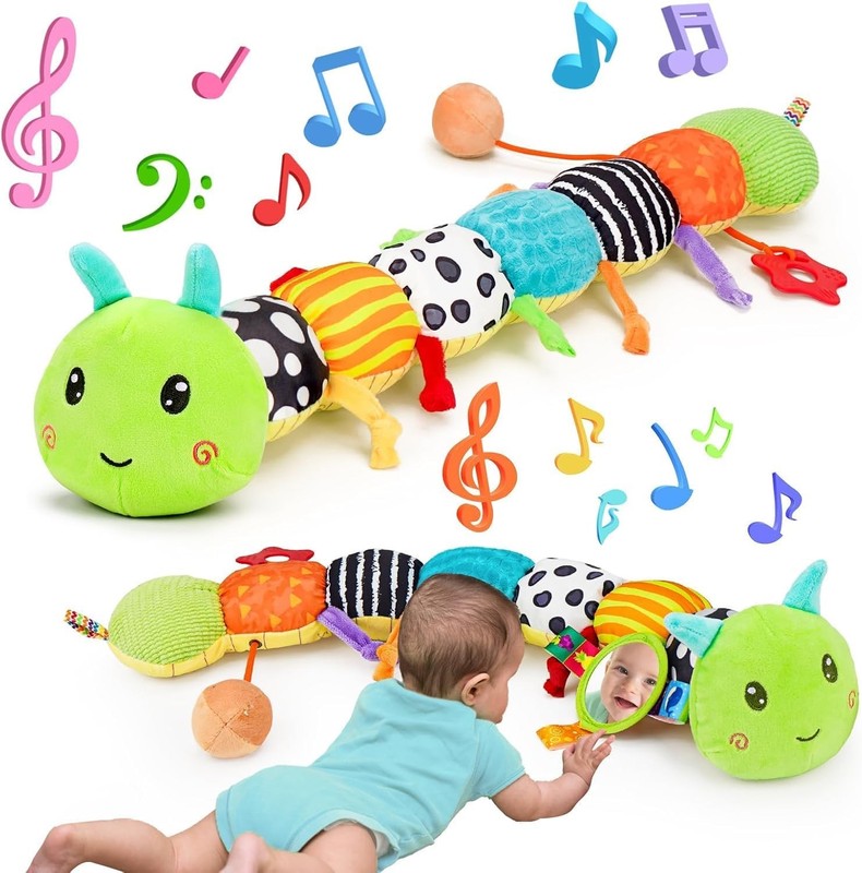Baby Toys 0-3-6-12 Months, New Born Baby Boy Girl Gifts, Tummy Time Toys with Ba