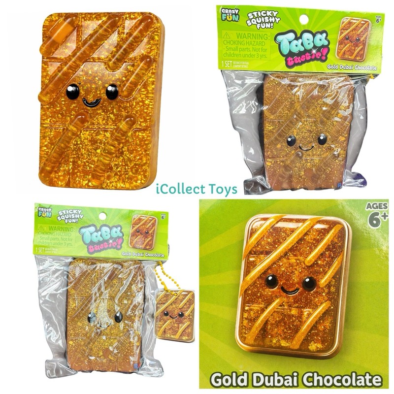VIRAL Squishy RMS Crazy Fun Gold Glitter Gold Dubai Chocolate Taba Squishy