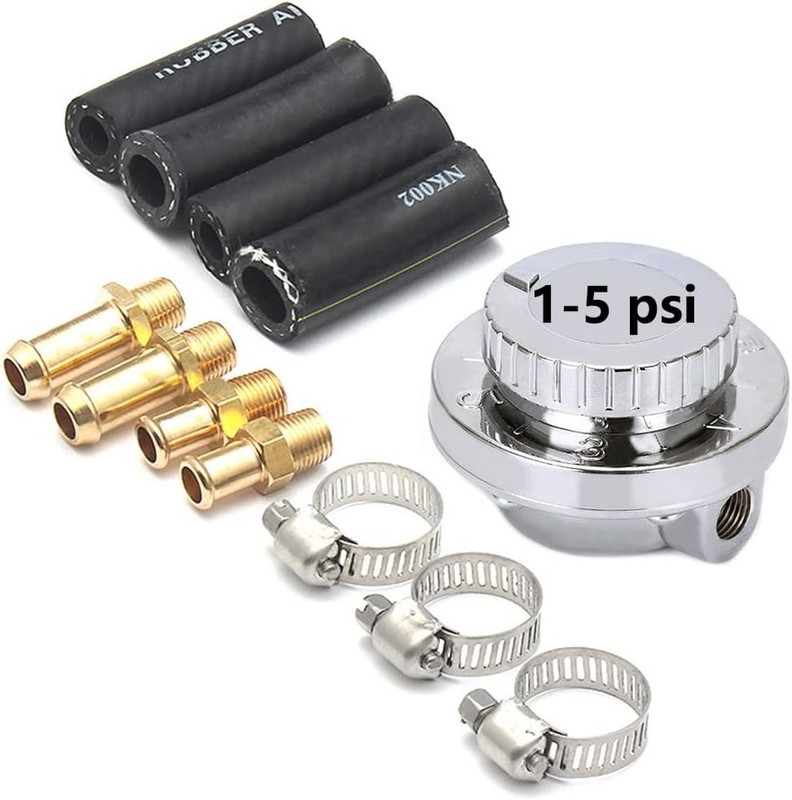 1-5 PSI Fuel Pressure Regulator Adjustable Manual Universal for Carburetor Carb