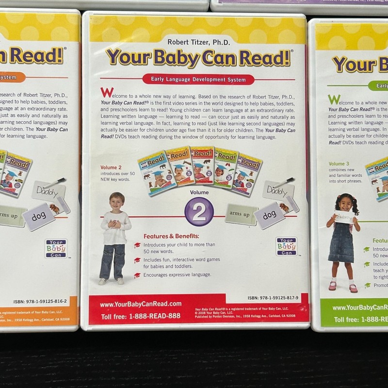 Lot of 5 Your Baby Can Read Language Learning Program Robert Titzer DVD Bundle gallery
