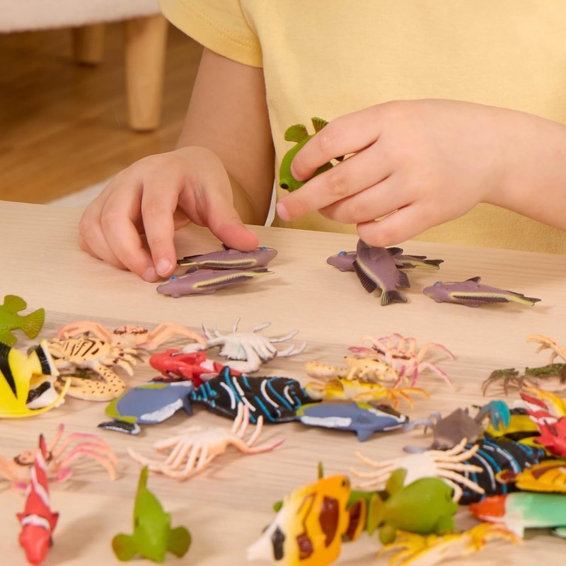 Sensory Tropical Fish & Crab Figurines Set - 60 Realistic Ocean Toys for Ages 3+ gallery