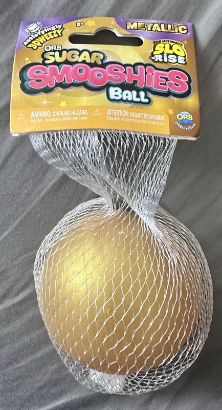ORB Sugar Smooshies Ball SLO-RISE🟡 Gold Metallic Squishy Stress Toy FAST SHIP