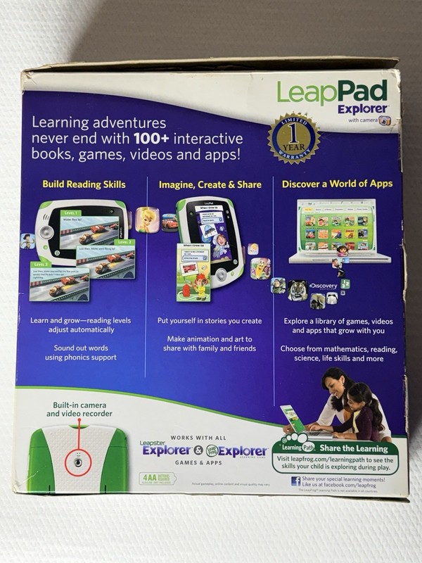 Leap Frog Leap Pad Explorer With Camera Learning System White Green NEW READ gallery