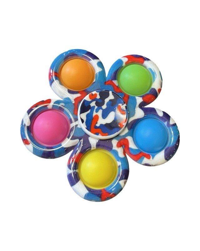 Camo Red/White/Blue Fidget Spinner Bubble Popper Sensory Toy 2 In 1 🇺🇲