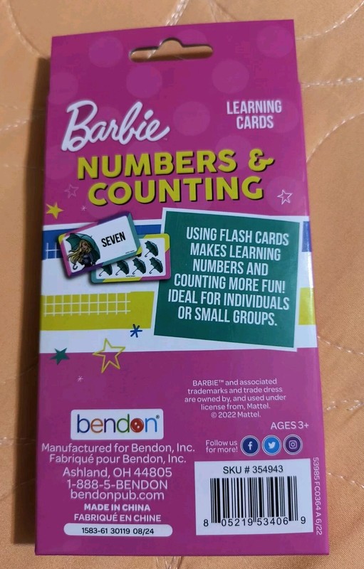 MATTEL Barbie & Friends Numbers & Counting Learning 36 Flash cards 🆕 Free ship! gallery