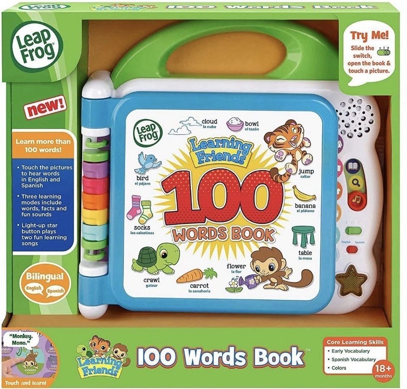LeapFrog Learning Friends 100 Words Book, Green 9.4″ x 9.2″ x 1.9″, New