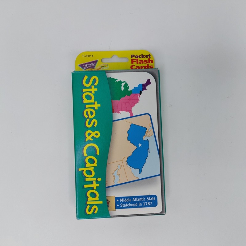 Trend Enterprises: States & Capitals Pocket Flash Cards Home School Homeschool