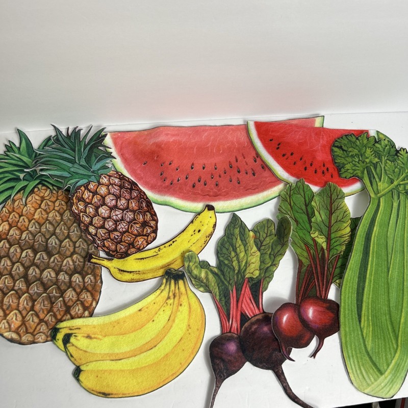 38 Fruits Veggies Felt Figures for Flannel Boards Interactive Teaching Aide D7 gallery