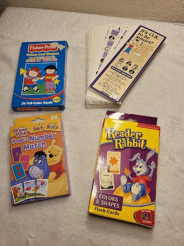 Fisher Price Flash Cards Colors & Shapes and others Pooh Reader Rabbit