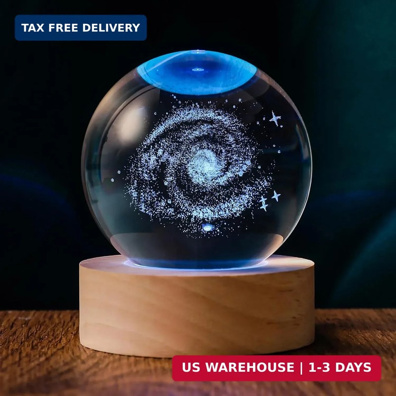 3D Galaxy 60mm Crystal Ball Astronomy Universe Gifts 3D Galaxy Crystal Globe Sci