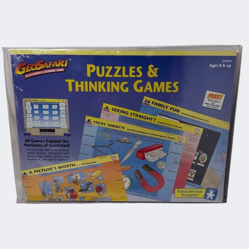 GeoSafari Puzzles & Thinking Games Card Set #EI-8714 Sealed Ages 8 And Up
