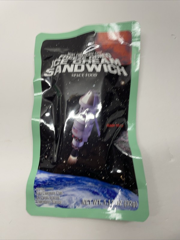 Mint Chocolate Chip Ice Cream Sandwich Astronaut Freeze Dried Space Food