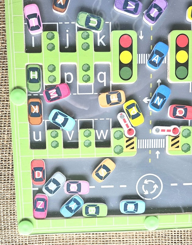 Magnetic Alphabet Maze City Street Cars Parking Lot Fine Motor Skills Activity gallery
