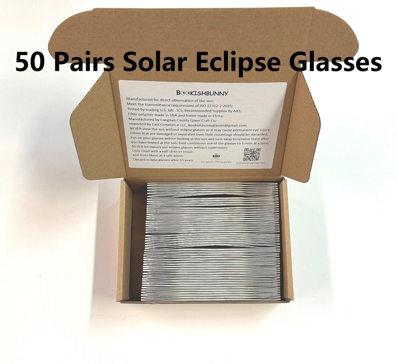 50 Pair Bookishbunny Solar Eclipse Viewers Paper Glasses ISO Certified Sun View