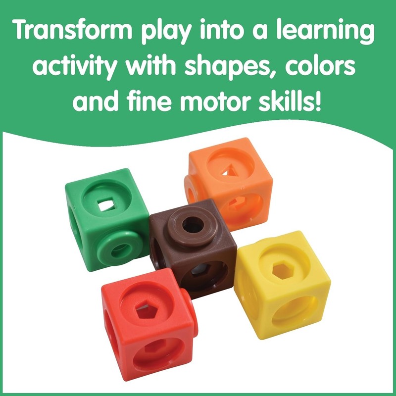 Geometric Shape Sorting Toy, 100 Math Cubes for Counting and Learning Skills gallery