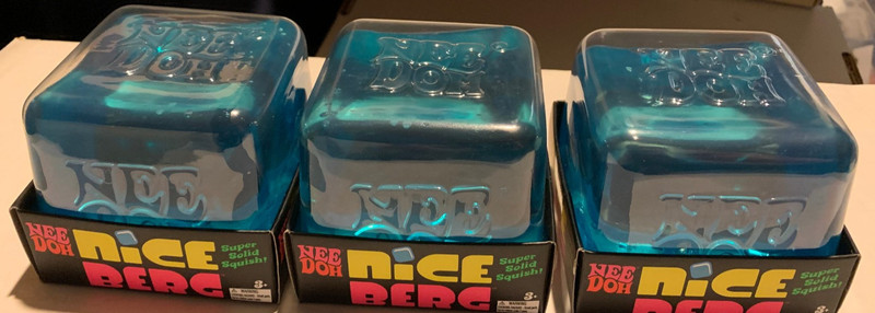 NEE DOH NICE BERG XL SQUEEZE TOY LOT OF 3 BLUE NEW FREE SHIPPING