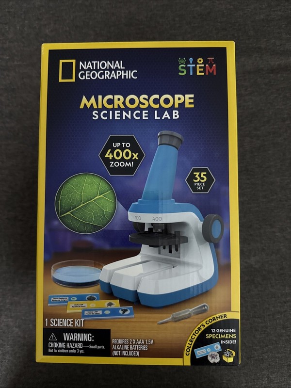 Science National Geographic Kids Microscope Play Set 400x Zoom Toy