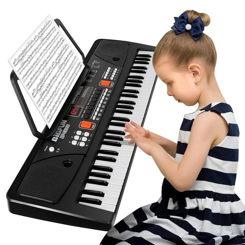 Piano for Kids with Microphone, Music Stand Piano Toys for Boys Girls Ages 3-12